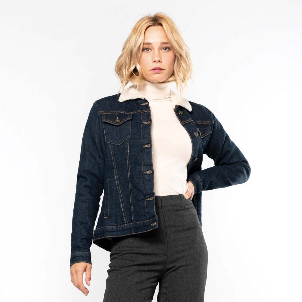 Veste en jean femme doublée fourrure Kocorico